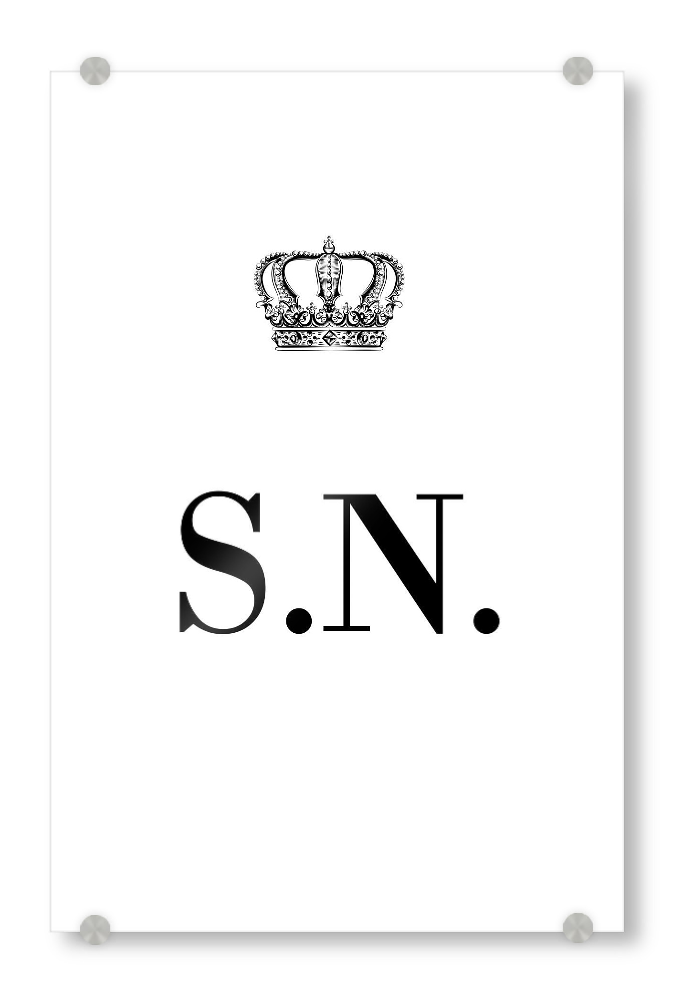 Acrylglasbild "King SN" artboxONE - Schwarzweiß,Buchstaben