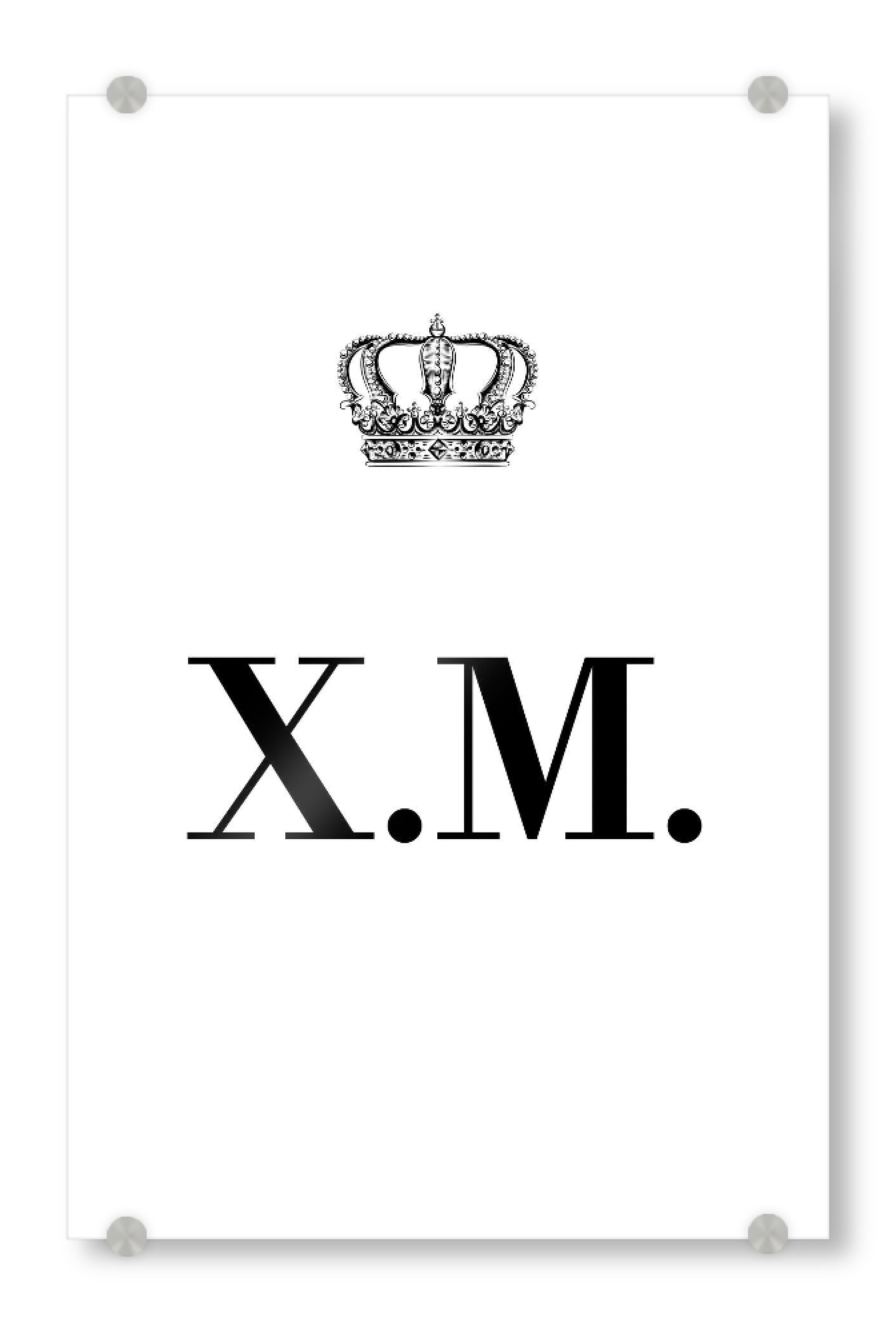 Acrylglasbild "King XM" artboxONE - Schwarzweiß,Buchstaben