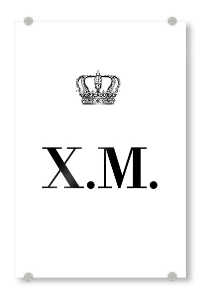 Acrylglasbild "King XM" artboxONE - Schwarzweiß,Buchstaben