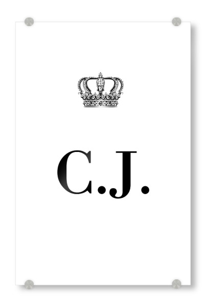 Acrylglasbild "King CJ" artboxONE - Schwarzweiß,Buchstaben