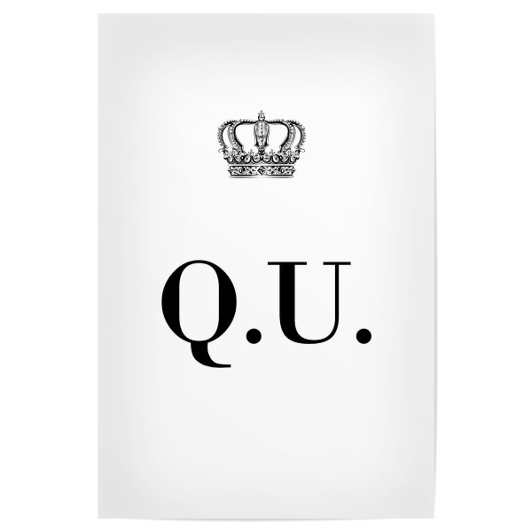 Poster 30x20 cm "King QU" artboxONE - Schwarzweiß,Buchstaben