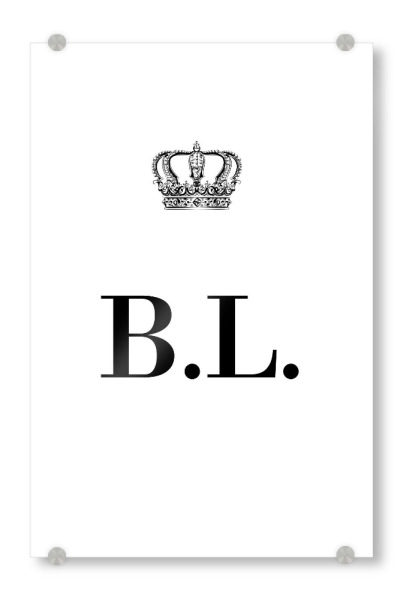 Acrylglasbild "King BL" artboxONE - Schwarzweiß,Buchstaben