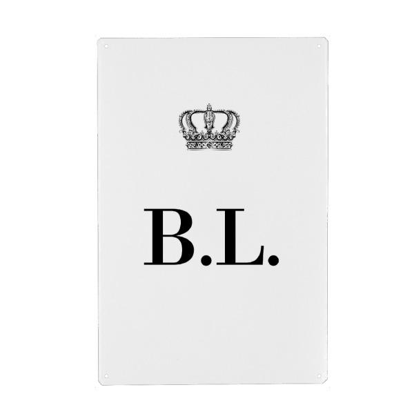 Metall Poster "King BL" artboxONE - Schwarzweiß,Buchstaben