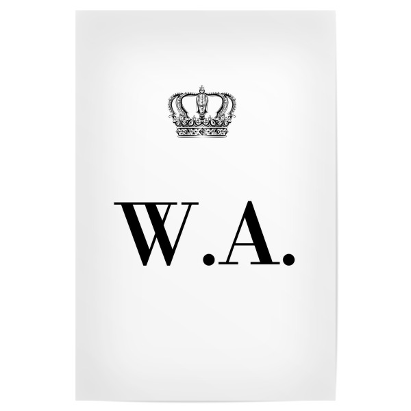 Poster 30x20 cm "King WA" artboxONE - Schwarzweiß,Buchstaben