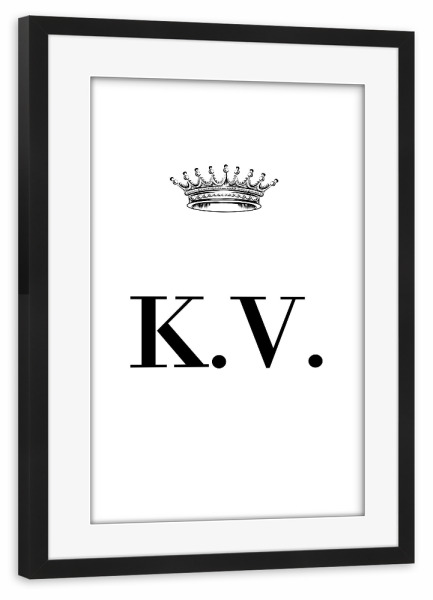 Poster mit Rahmen schwarz "Queen KV" artboxONE - Schwarzweiß,Buchstaben