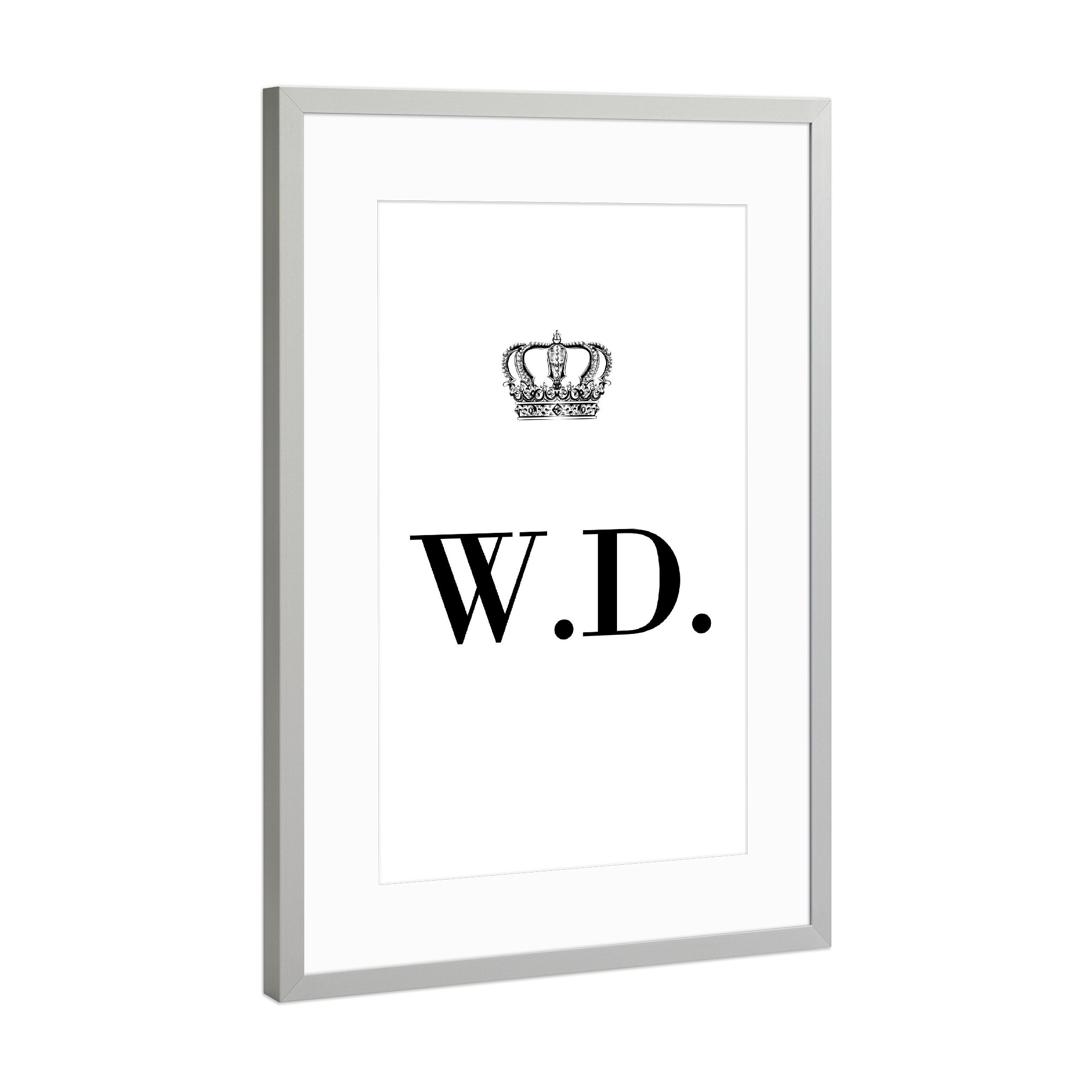 Poster mit Rahmen Silber "King WD" artboxONE - Schwarzweiß,Buchstaben