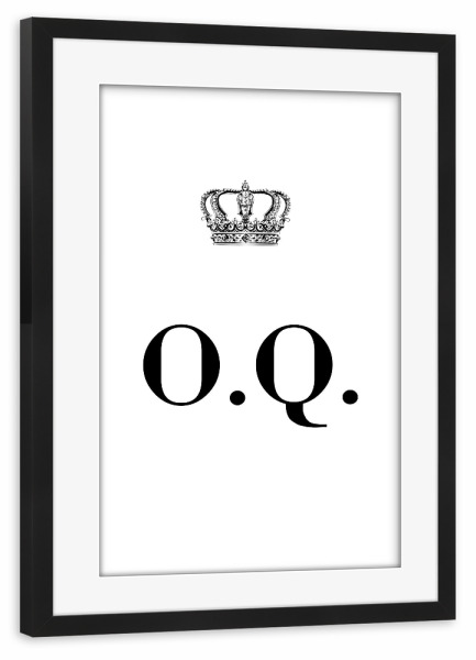 Poster mit Rahmen schwarz "King OQ" artboxONE - Schwarzweiß,Buchstaben
