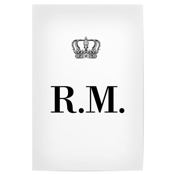 Poster 30x20 cm "King RM" artboxONE - Schwarzweiß,Buchstaben