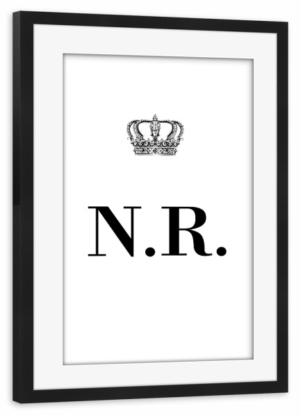 Poster mit Rahmen schwarz "King NR" artboxONE - Schwarzweiß,Buchstaben