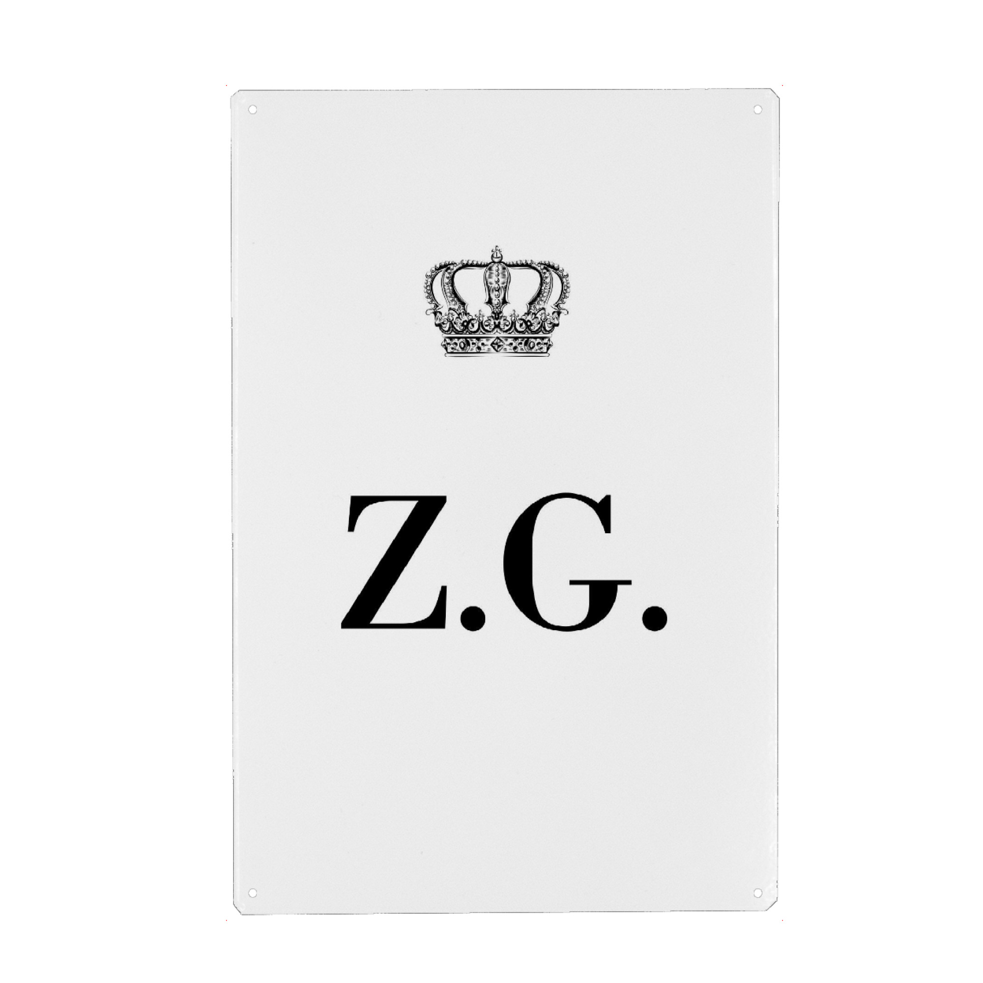 Holzbild "King ZG" artboxONE - Schwarzweiß,Buchstaben