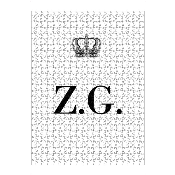 artboxONE Puzzle "King ZG" artboxONE - Schwarzweiß,Buchstaben