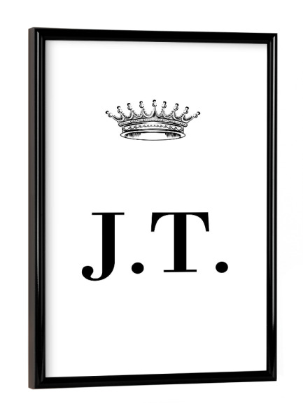 Poster mit schwarzem Rahmen "Queen JT" artboxONE - Schwarzweiß,Buchstaben