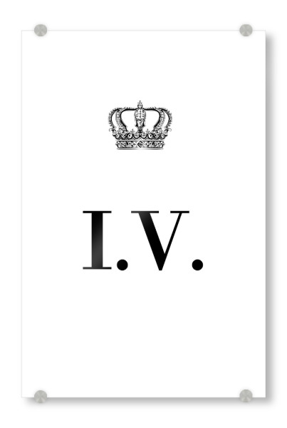 Acrylglasbild "King IV" artboxONE - Schwarzweiß,Buchstaben