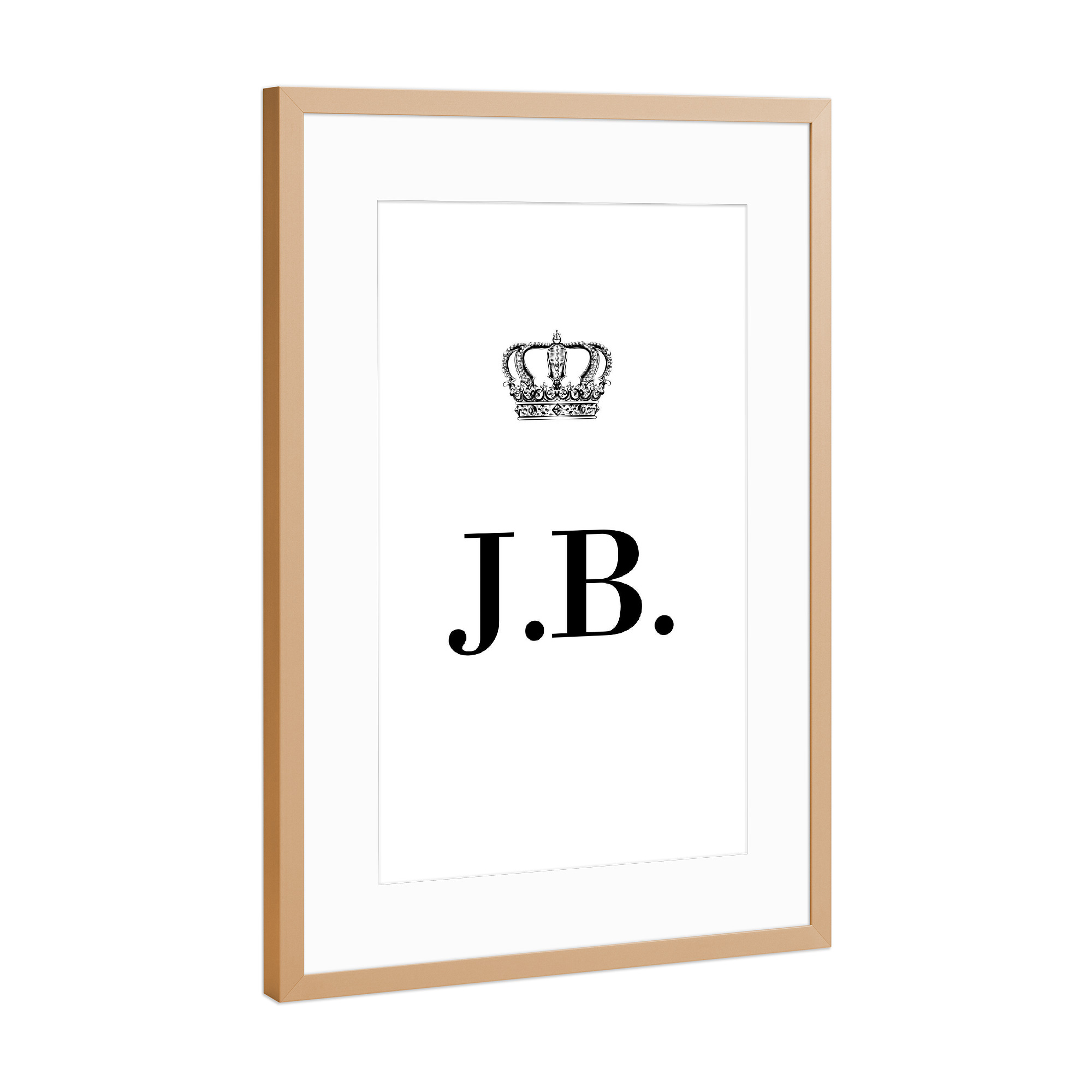 Poster mit Rahmen Kupfer "King JB" artboxONE - Schwarzweiß,Buchstaben