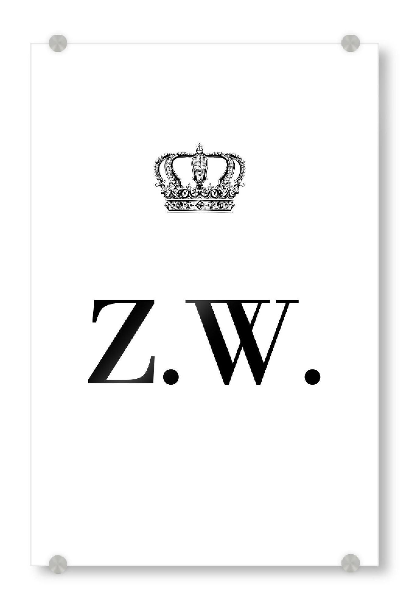 Acrylglasbild "King ZW" artboxONE - Schwarzweiß,Buchstaben