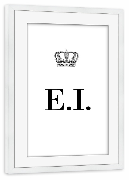 Poster mit Rahmen weiß "King EI" artboxONE - Schwarzweiß,Buchstaben