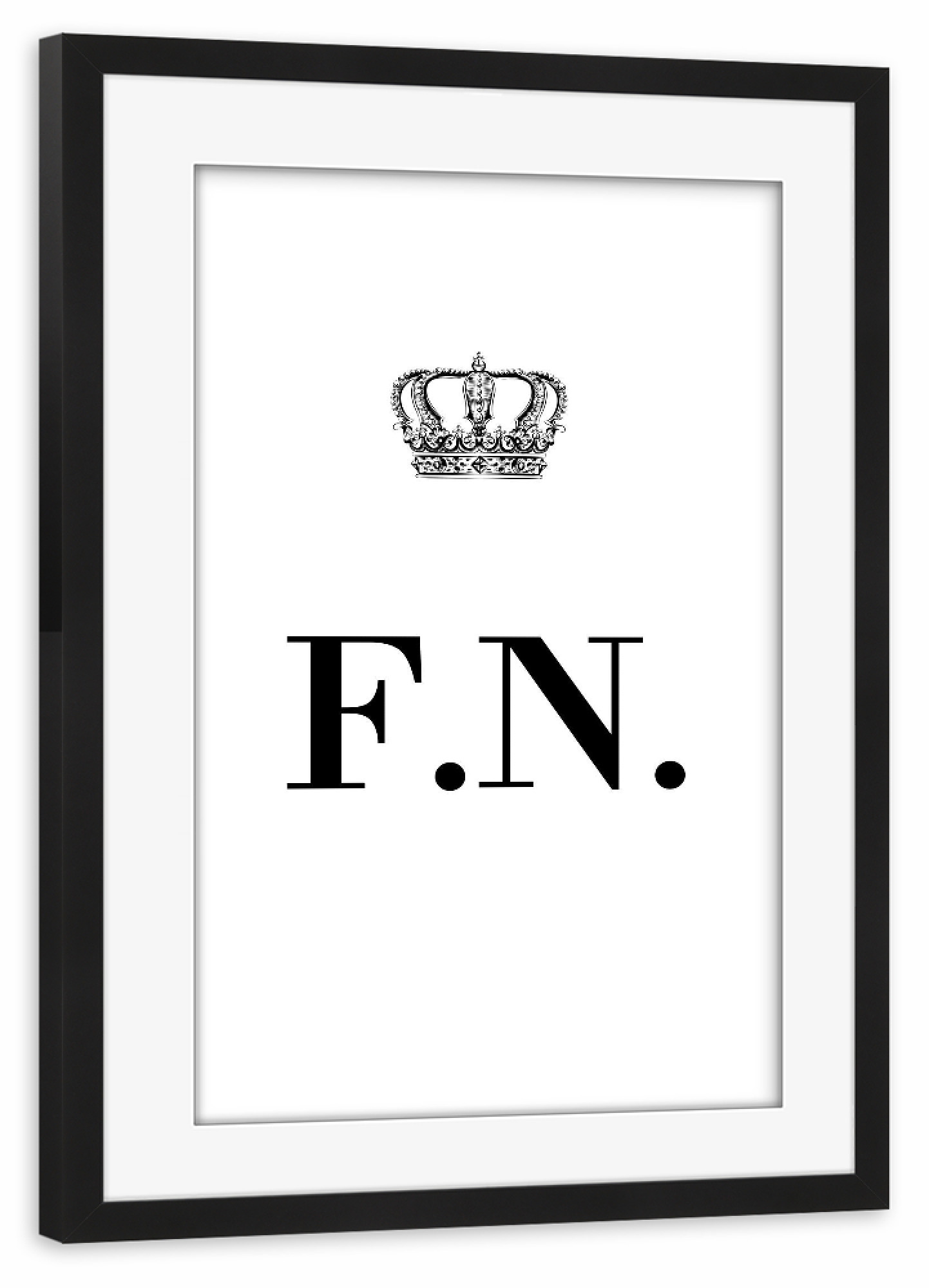 Poster mit Rahmen schwarz "King FN" artboxONE - Schwarzweiß,Buchstaben