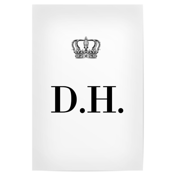 Poster "King DH" artboxONE - Schwarzweiß,Buchstaben