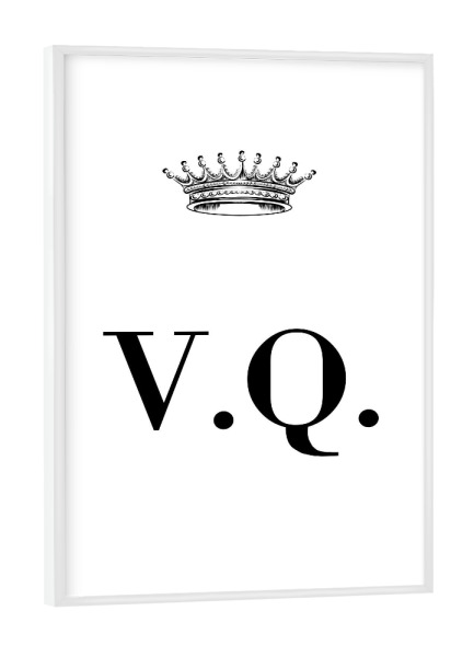 Poster mit weißem Rahmen "Queen VQ" artboxONE - Schwarzweiß,Buchstaben
