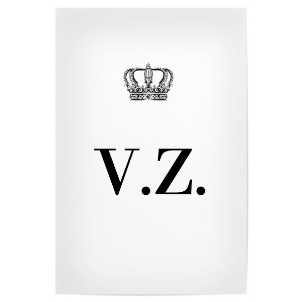 Poster "King VZ" artboxONE - Schwarzweiß,Buchstaben