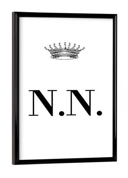 Poster mit schwarzem Rahmen "Queen NN" artboxONE - Schwarzweiß,Buchstaben