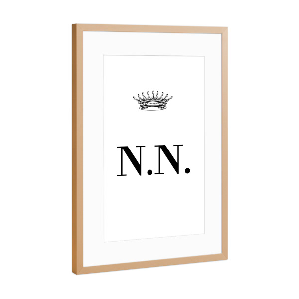 Poster mit Rahmen Kupfer "Queen NN" artboxONE - Schwarzweiß,Buchstaben