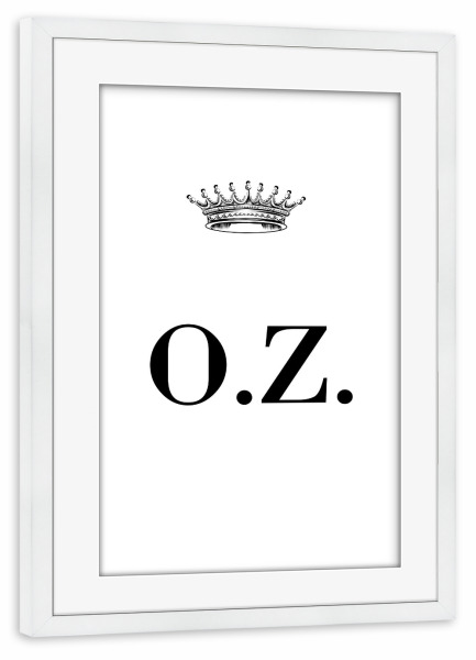 Poster mit Rahmen weiß "Queen OZ" artboxONE - Schwarzweiß,Buchstaben