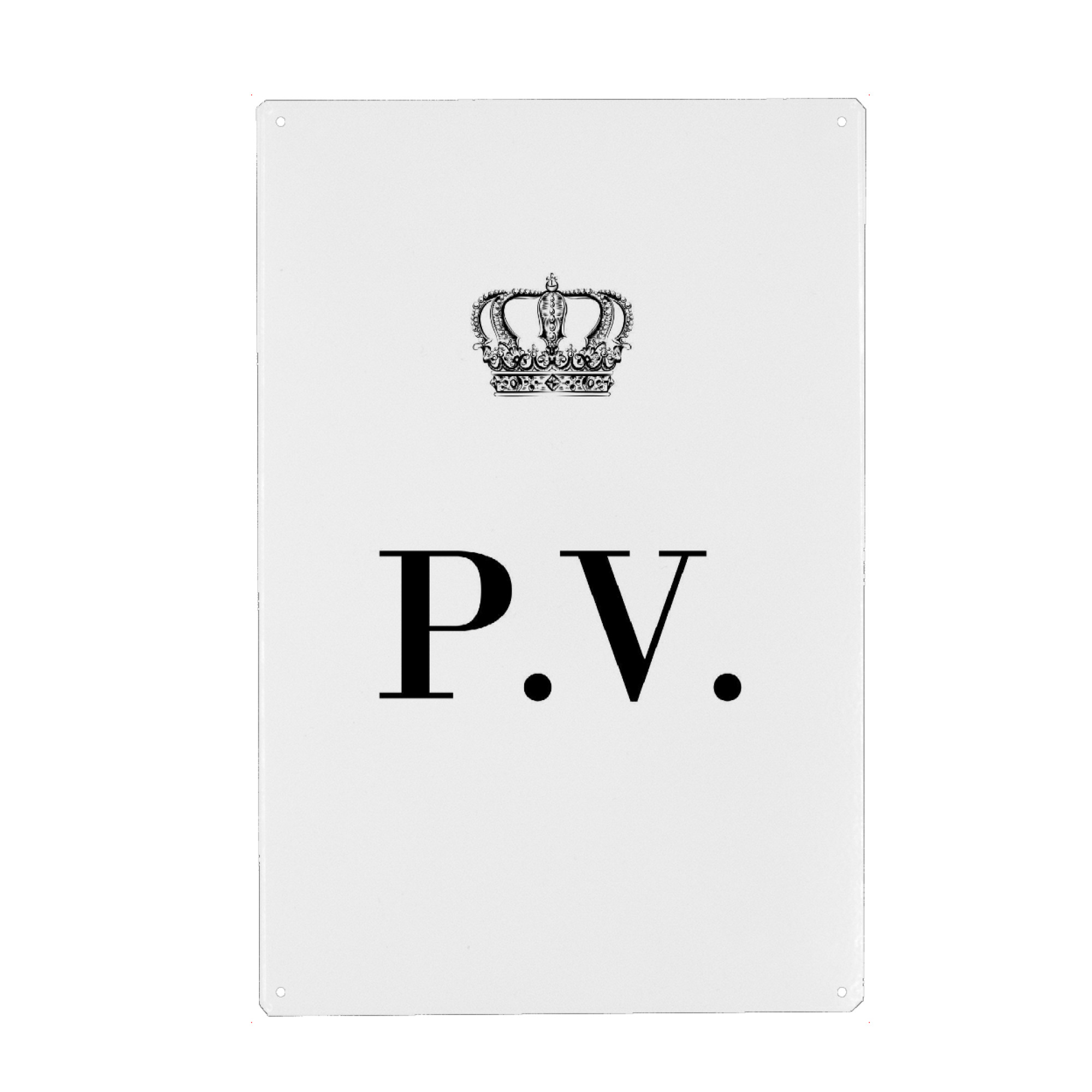 Metall Poster "King PV" artboxONE - Schwarzweiß,Buchstaben