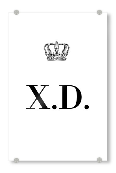Acrylglasbild "King XD" artboxONE - Schwarzweiß,Buchstaben