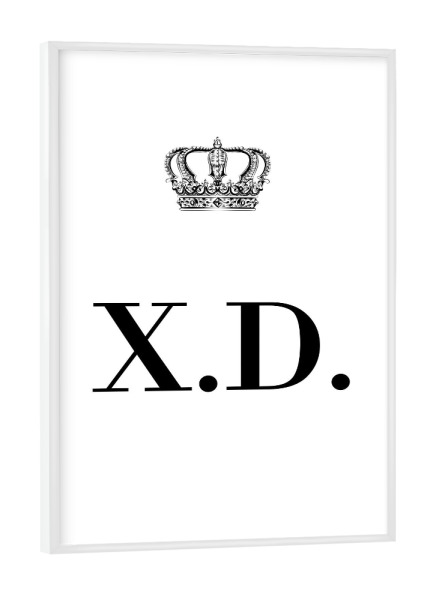 Poster mit weißem Rahmen "King XD" artboxONE - Schwarzweiß,Buchstaben