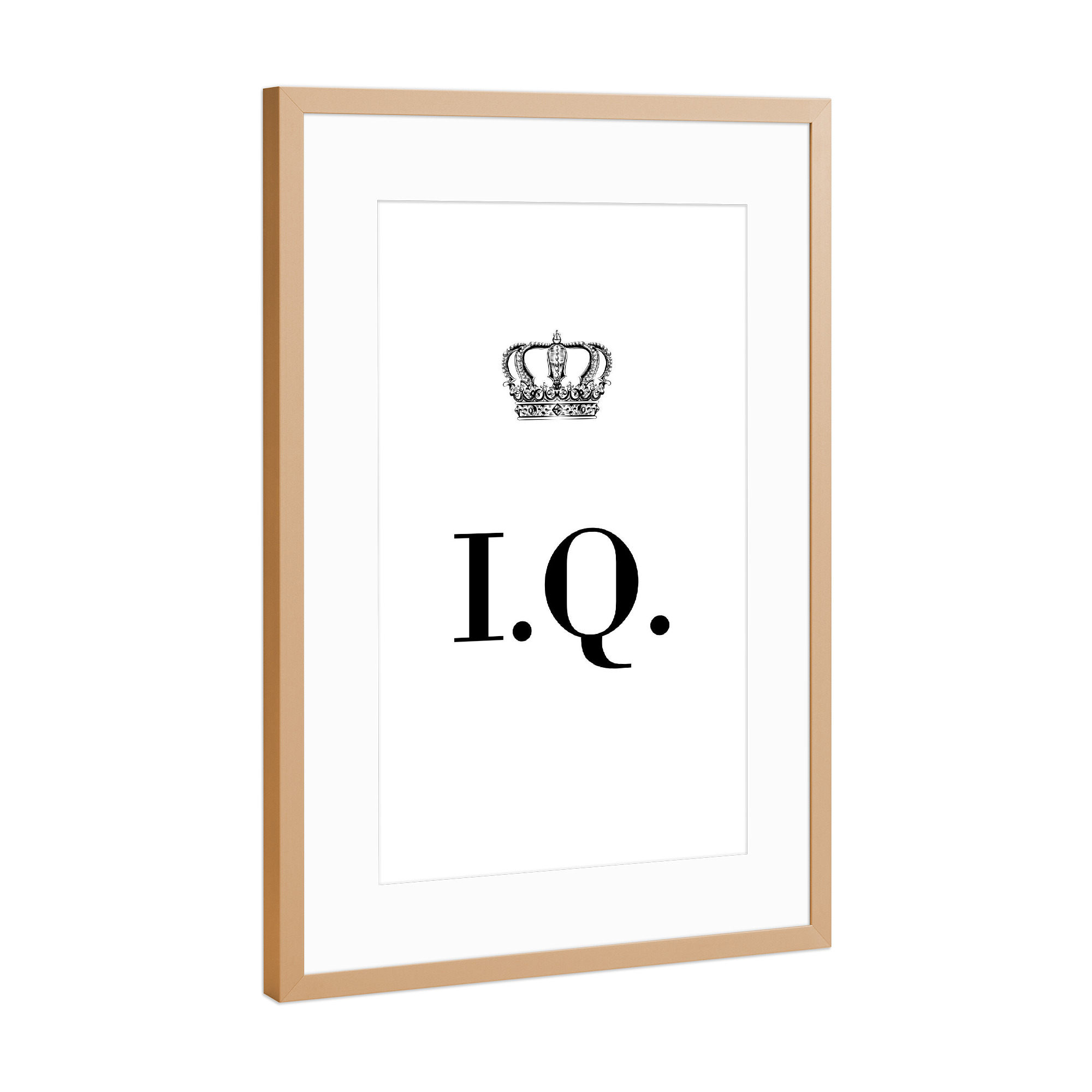 Poster mit Rahmen Kupfer "King IQ" artboxONE - Schwarzweiß,Buchstaben