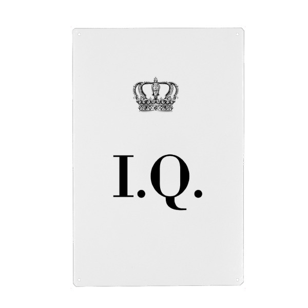 Metall Poster "King IQ" artboxONE - Schwarzweiß,Buchstaben