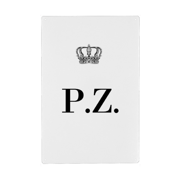 Metall Poster "King PZ" artboxONE - Schwarzweiß,Buchstaben