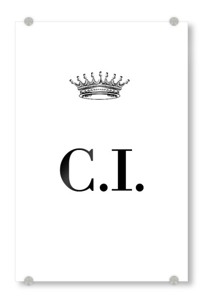 Acrylglasbild "Queen CI" artboxONE - Schwarzweiß,Buchstaben