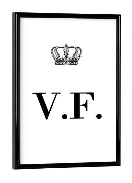 Poster mit schwarzem Rahmen "King VF" artboxONE - Schwarzweiß,Buchstaben