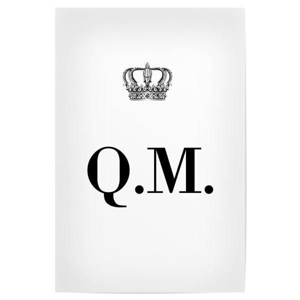 Poster "King QM" artboxONE - Schwarzweiß,Buchstaben