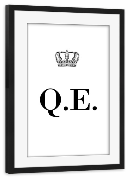 Poster mit Rahmen schwarz "King QE" artboxONE - Schwarzweiß,Buchstaben