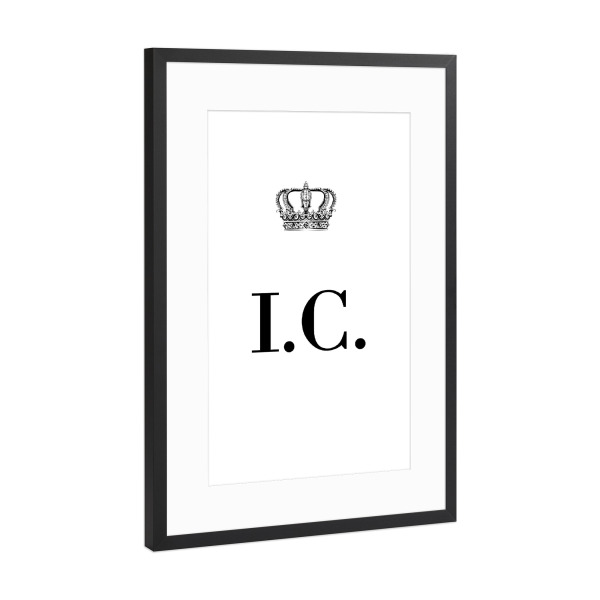 Poster mit Rahmen Schwarz (Metallic) "King IC" artboxONE - Schwarzweiß,Buchstaben