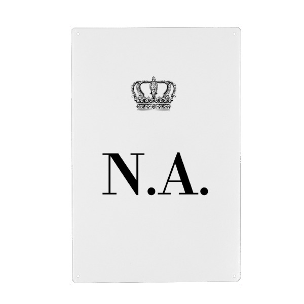 Metall Poster "King NA" artboxONE - Schwarzweiß,Buchstaben