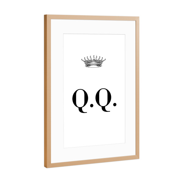 Poster mit Rahmen Kupfer "Queen QQ" artboxONE - Schwarzweiß,Buchstaben