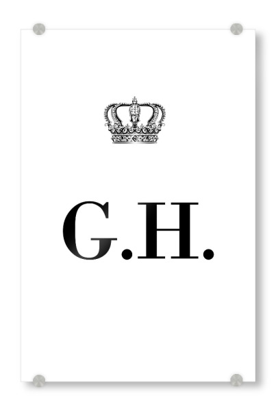 Acrylglasbild "King GH" artboxONE - Schwarzweiß,Buchstaben