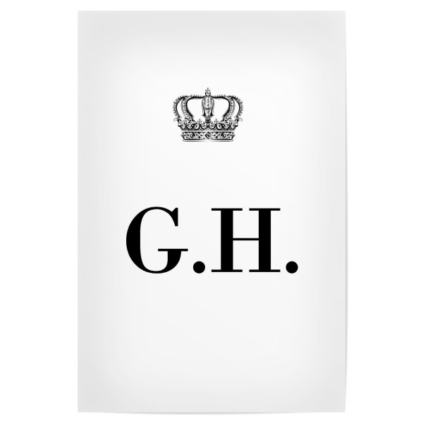 Poster "King GH" artboxONE - Schwarzweiß,Buchstaben