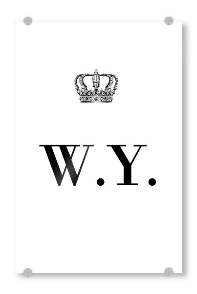Acrylglasbild "King WY" artboxONE - Schwarzweiß,Buchstaben