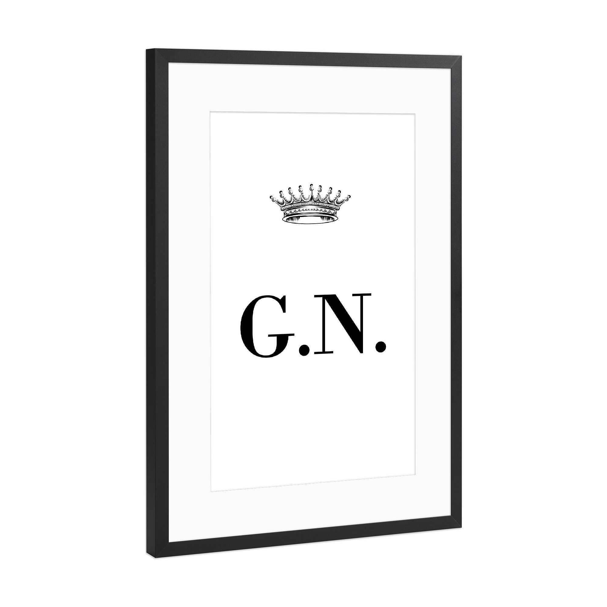 Poster mit Rahmen Schwarz (Metallic) "Queen GN" artboxONE - Schwarzweiß,Buchstaben