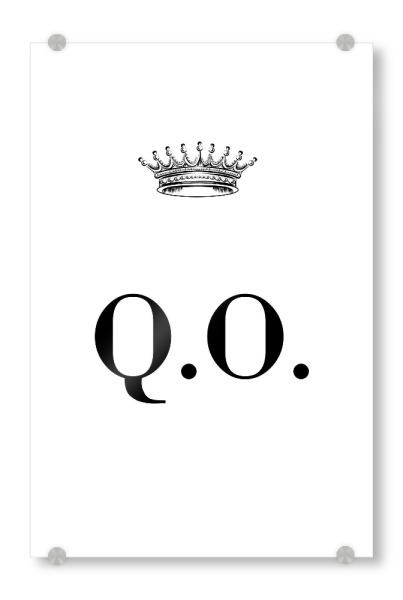 Acrylglasbild "Queen QO" artboxONE - Schwarzweiß,Buchstaben