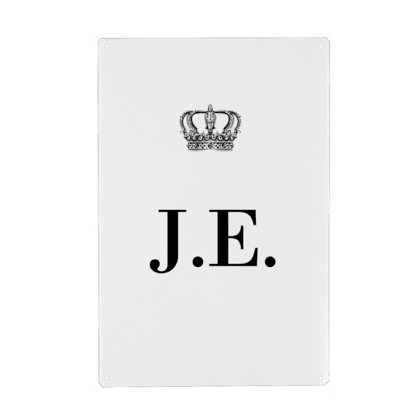 Metall Poster "King JE" artboxONE - Schwarzweiß,Buchstaben