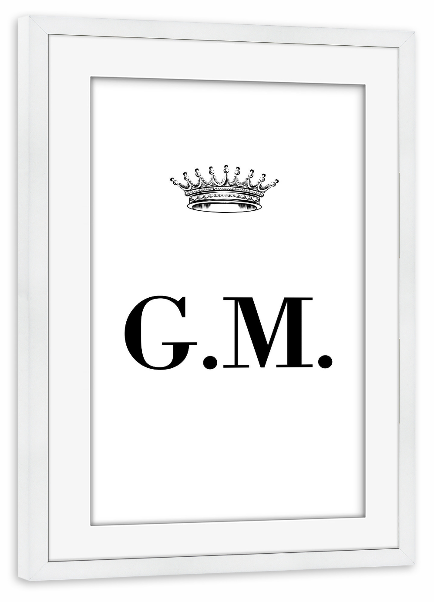 Poster mit Rahmen weiß "Queen GM" artboxONE - Schwarzweiß,Buchstaben
