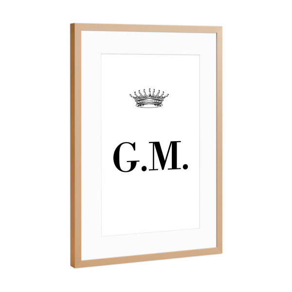 Poster mit Rahmen Kupfer "Queen GM" artboxONE - Schwarzweiß,Buchstaben