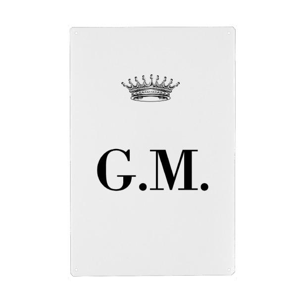 Metall Poster "Queen GM" artboxONE - Schwarzweiß,Buchstaben