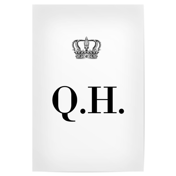 Poster 30x20 cm "King QH" artboxONE - Schwarzweiß,Buchstaben